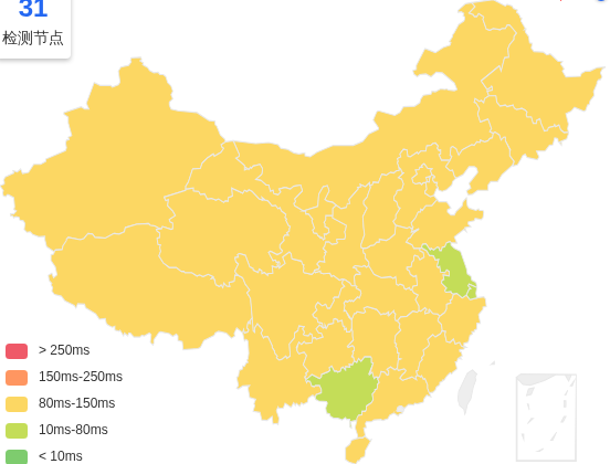 Evoxt韩国VPS去程延迟 · 中国移动