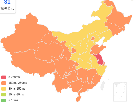 ShanDun德国VPS去程延迟 · 中国联通
