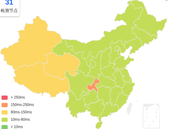 六六云香港VPS去程延迟 · 中国电信