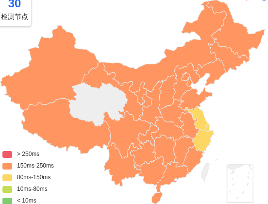 六六云美国VPS去程延迟 · 中国移动