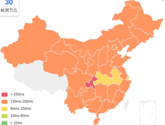 六六云美国VPS去程延迟 · 中国联通