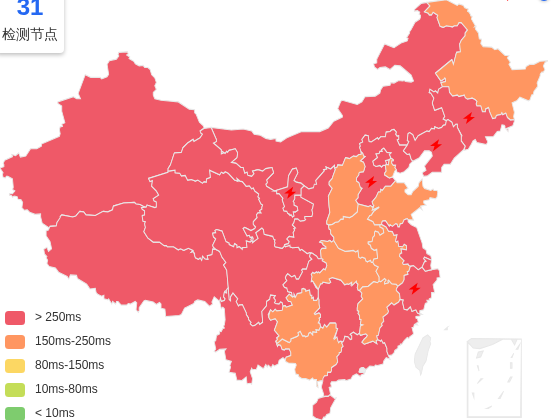 Zouter新加坡VPS去程延迟 · 中国联通