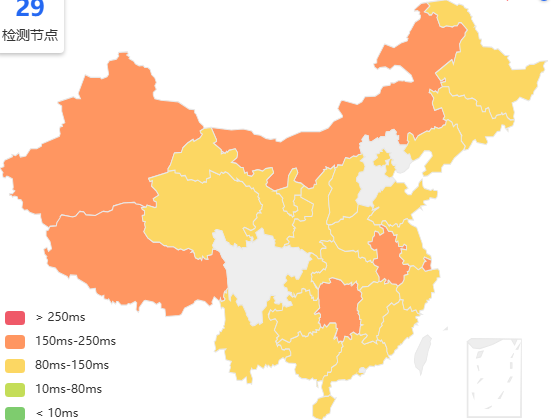 YINNET新加坡VPS去程延迟 · 中国电信