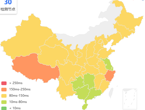 YINNET新加坡VPS去程延迟 · 中国移动