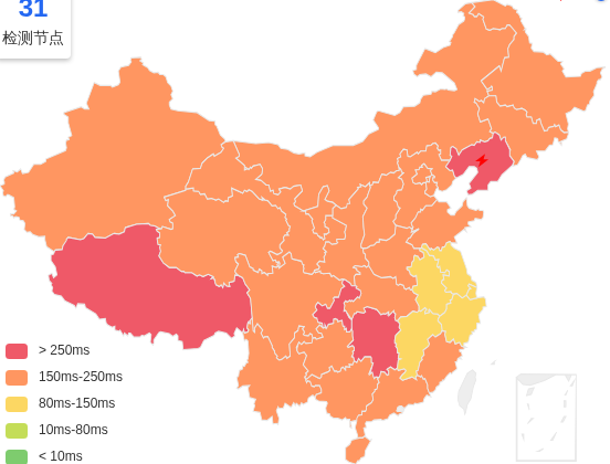 搬瓦工洛杉矶VPS去程延迟 · 中国电信