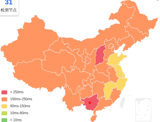 搬瓦工洛杉矶VPS去程延迟 · 中国移动