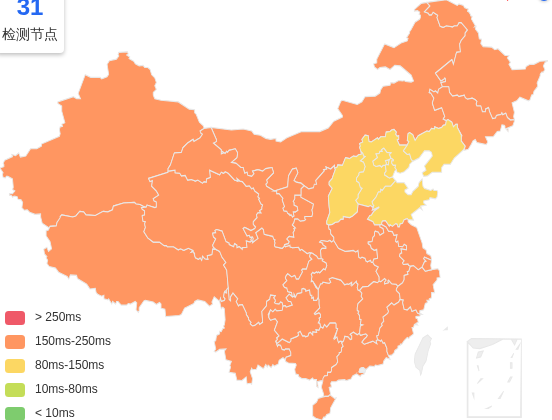 CloudSilk德国VPS去程延迟 · 中国移动