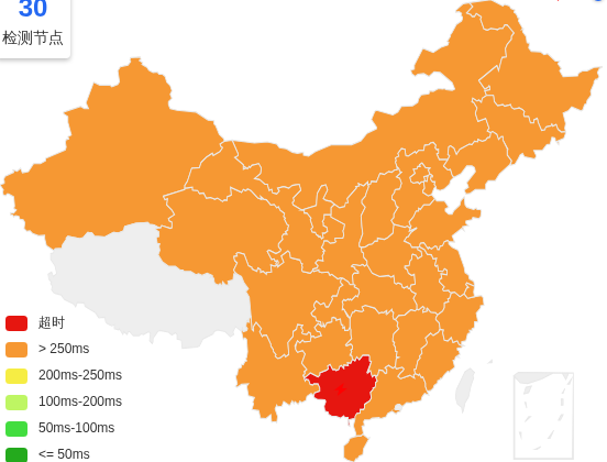AkileCloudVPS去程延迟 · 中国联通