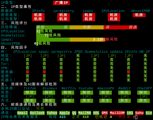 AkileCloudVPSIP质量与风险检测