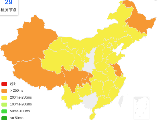 六六云英国VPS去程延迟 · 中国电信