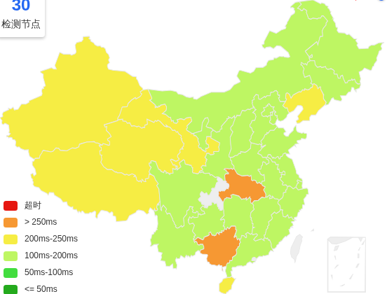 云悠美国洛杉矶VPS去程延迟 · 中国电信