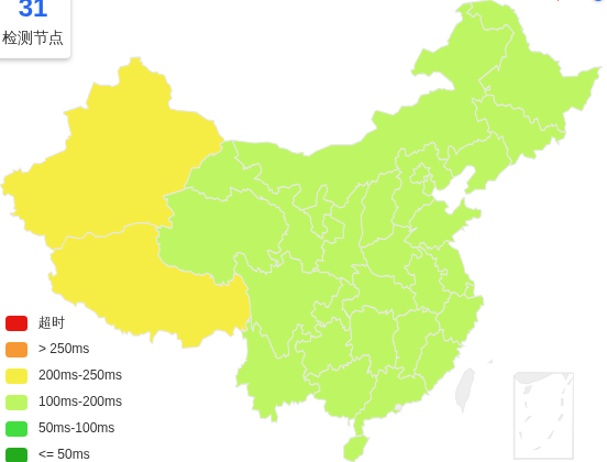 云悠美国洛杉矶VPS去程延迟 · 中国移动