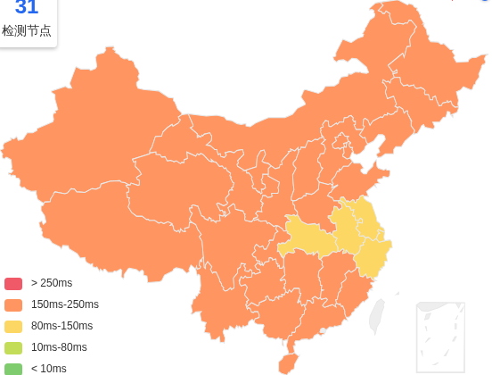 ZoroCloud美国VPS去程延迟 · 中国电信