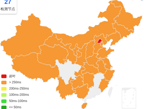 WePC新西兰VPS去程延迟 · 中国电信
