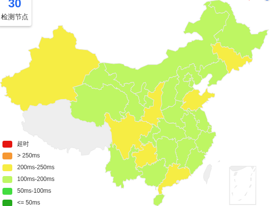 云悠美国洛杉矶VPS去程延迟 · 中国联通