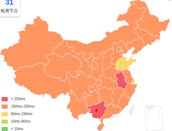 FlawlessNode美国洛杉矶VPS去程延迟 · 中国移动