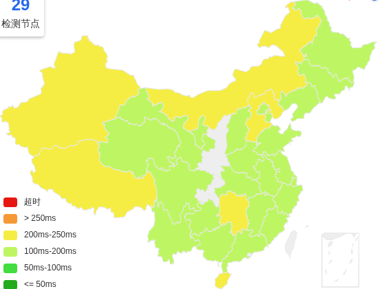 云悠美国洛杉矶VPS去程延迟 · 中国电信