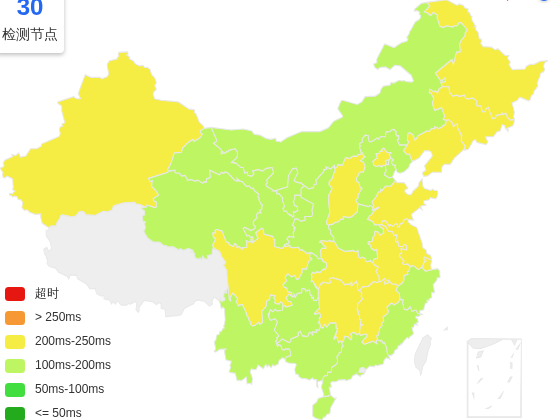 云悠美国洛杉矶VPS去程延迟 · 中国联通