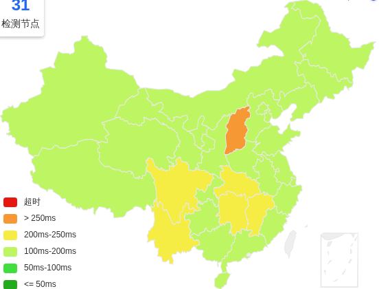 云悠德国法兰克福VPS去程延迟 · 中国电信