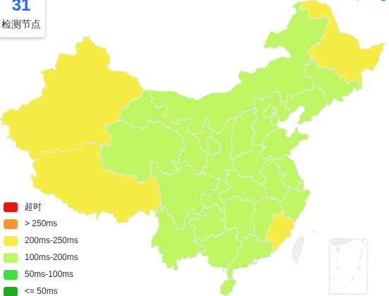 六六云美国洛杉矶VPS去程延迟 · 中国电信