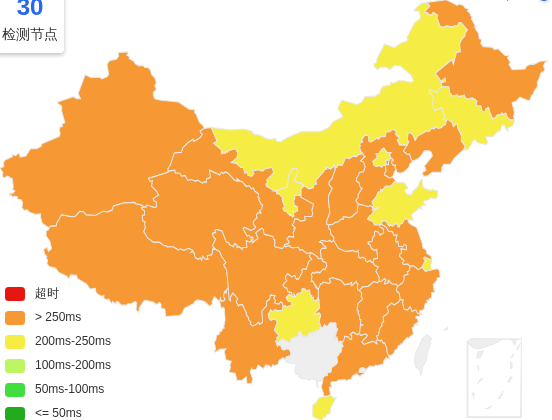 AkileCloud日本VPS去程延迟 · 中国电信