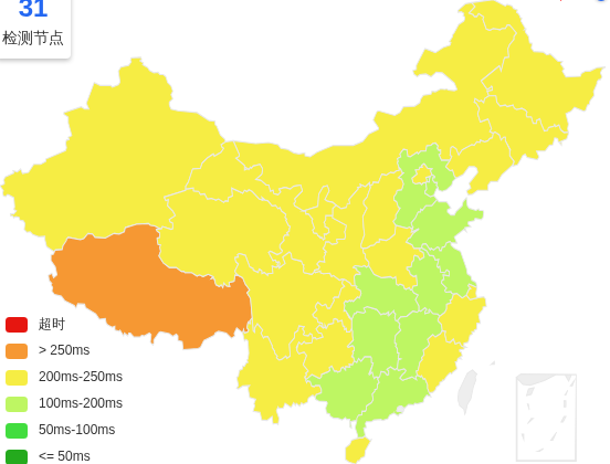六六云美国洛杉矶VPS去程延迟 · 中国电信