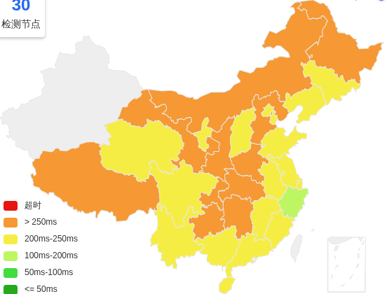 Evoxt加拿大蒙特利尔VPS去程延迟 · 中国电信