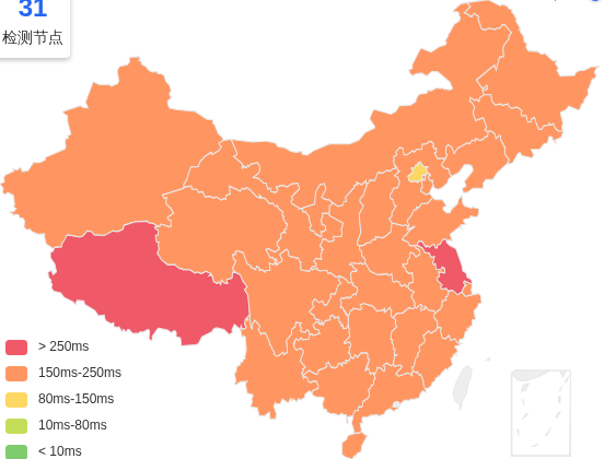 AkkoCloud英国伦敦VPS去程延迟 · 中国联通