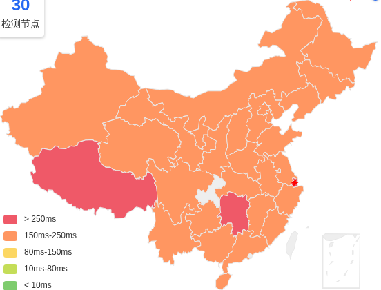 AkileCloud美国洛杉矶VPS去程延迟 · 中国电信