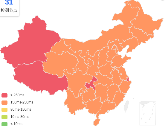 AkileCloud美国洛杉矶VPS去程延迟 · 中国移动