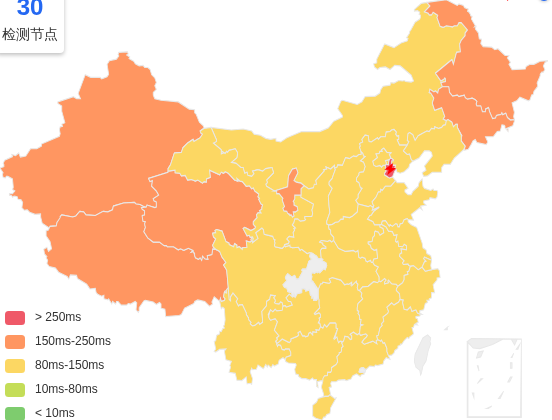 AkileCloud日本VPS去程延迟 · 中国电信