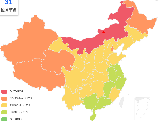 AkileCloud日本VPS去程延迟 · 中国移动